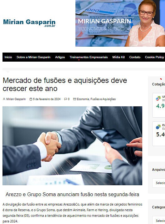 Mercado de fuses e aquisies deve crescer este ano